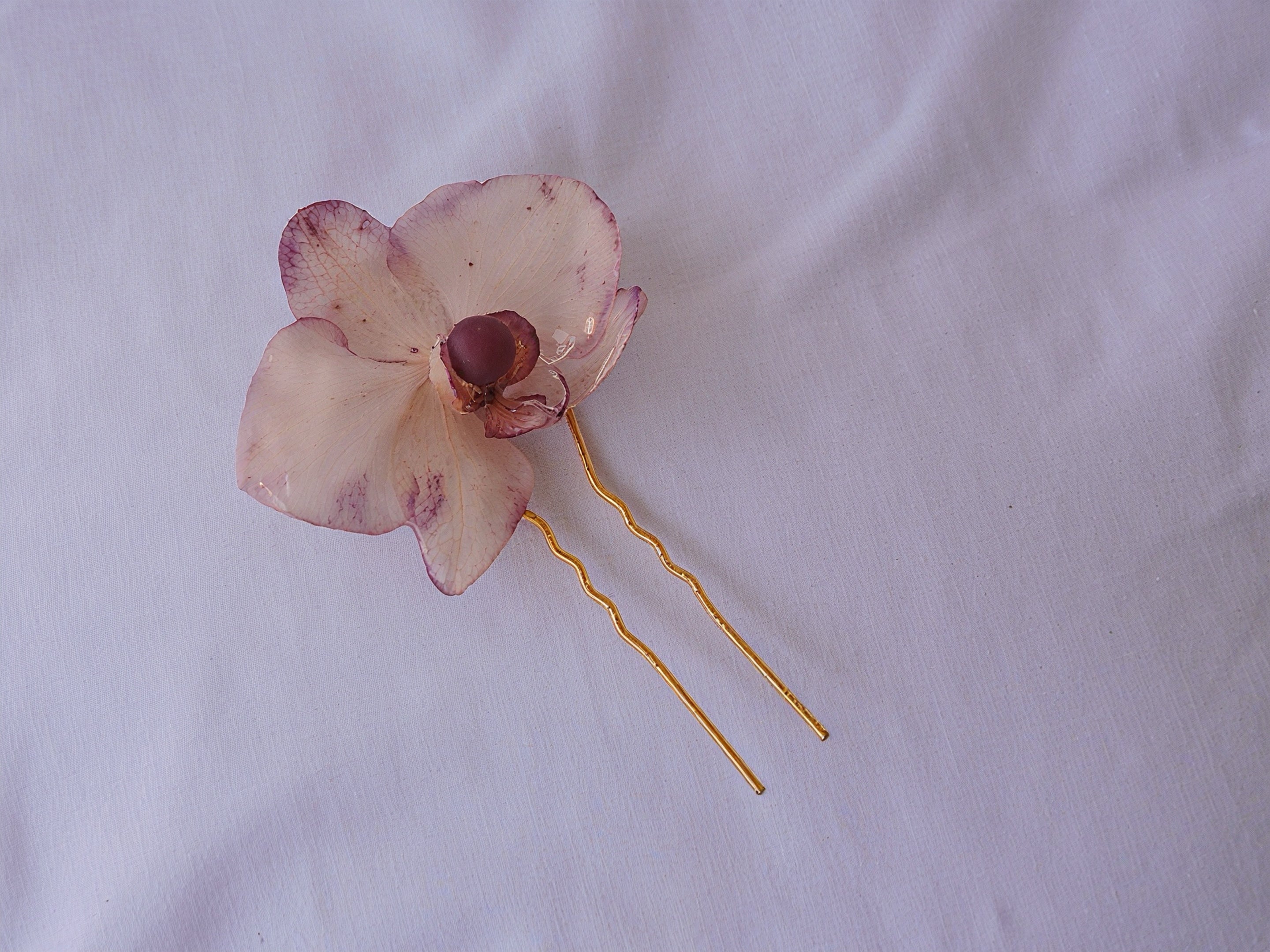 Peineta De Flor Natural Resinada