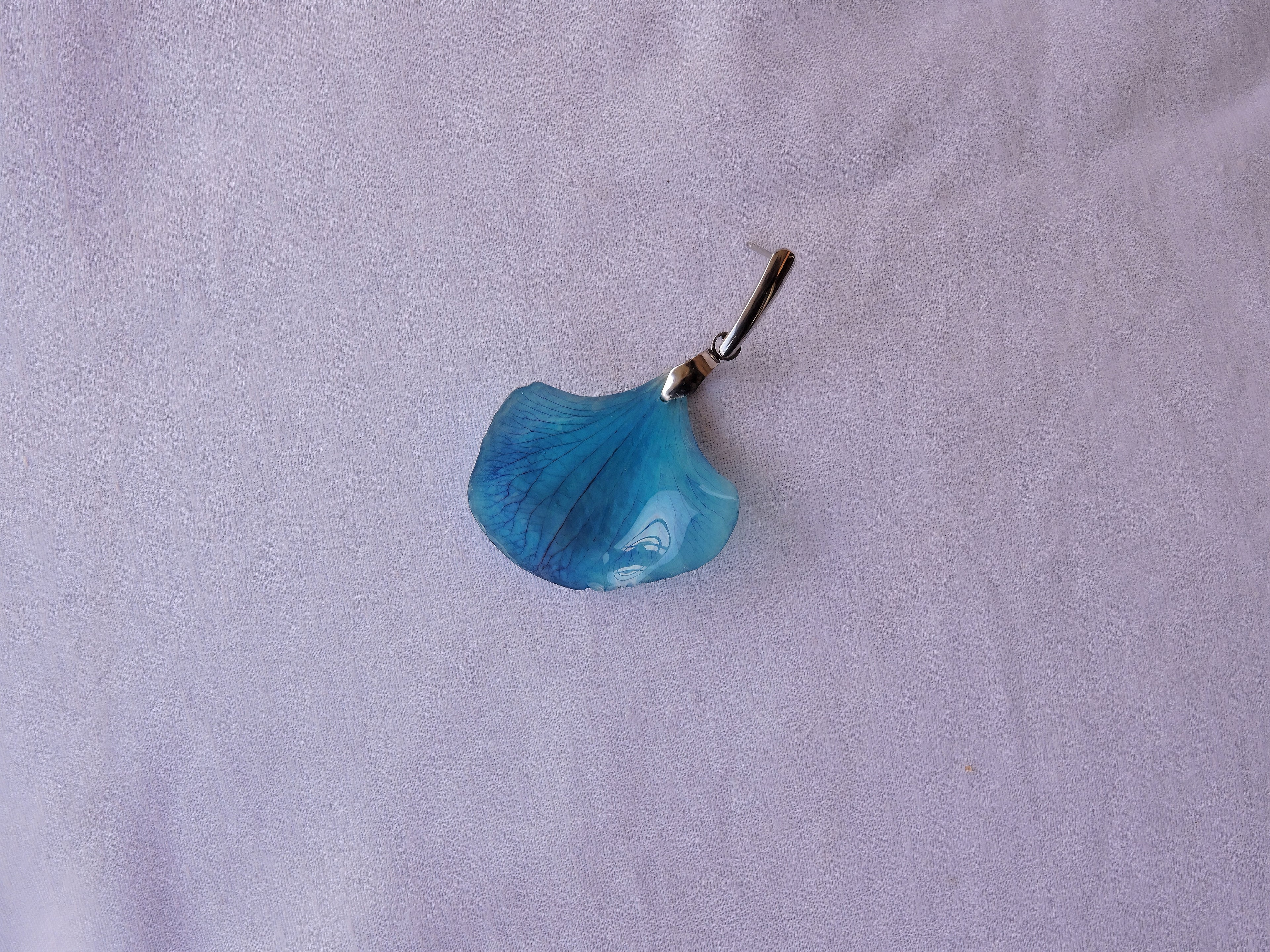 Pendientes Pétalo Azul En Resina Orquídea Natural