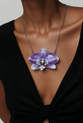 Colgante De Orquídea Malva Y Blanca
