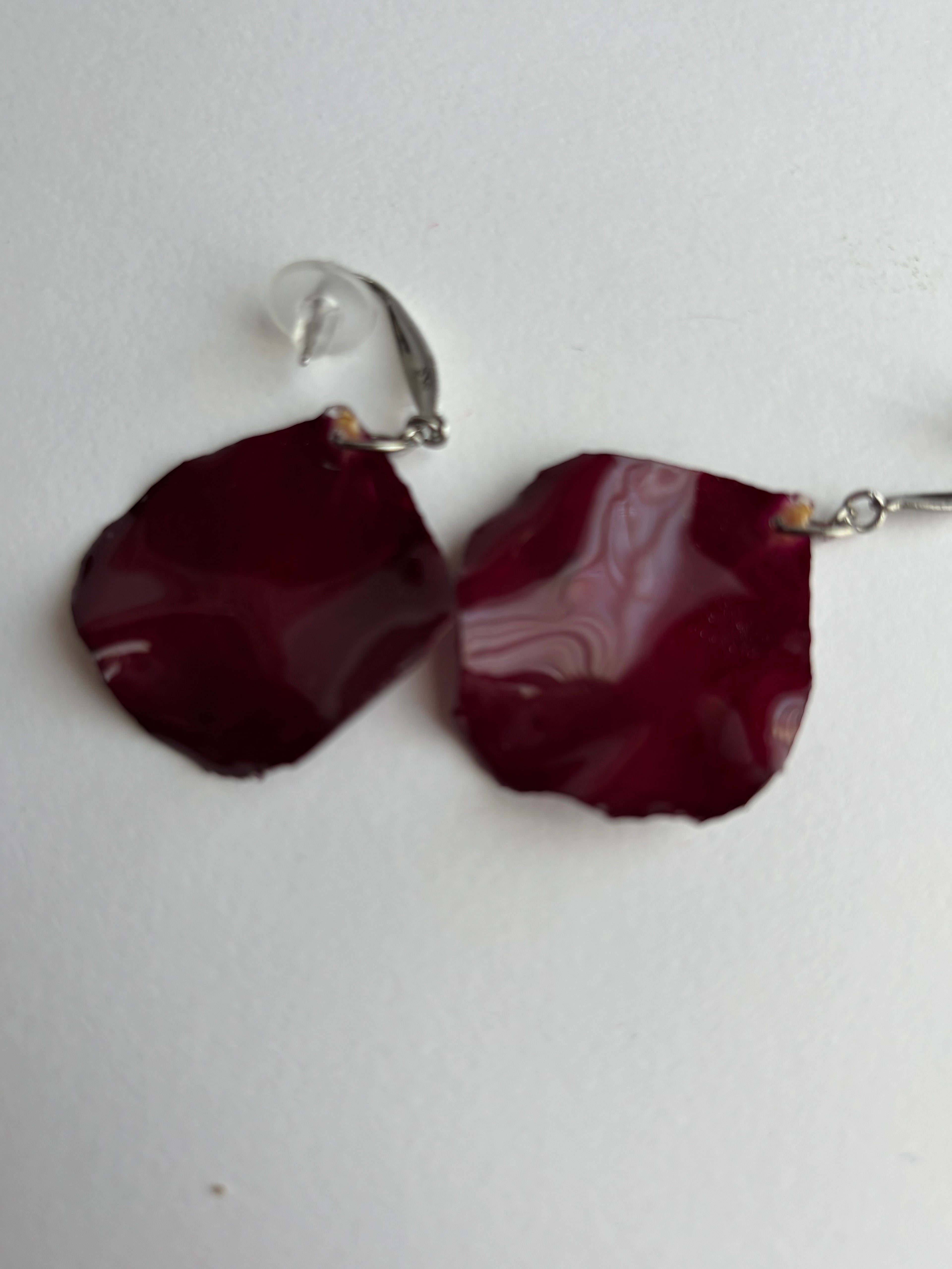 Pendientes Pétalo De Rosa Roja Natural