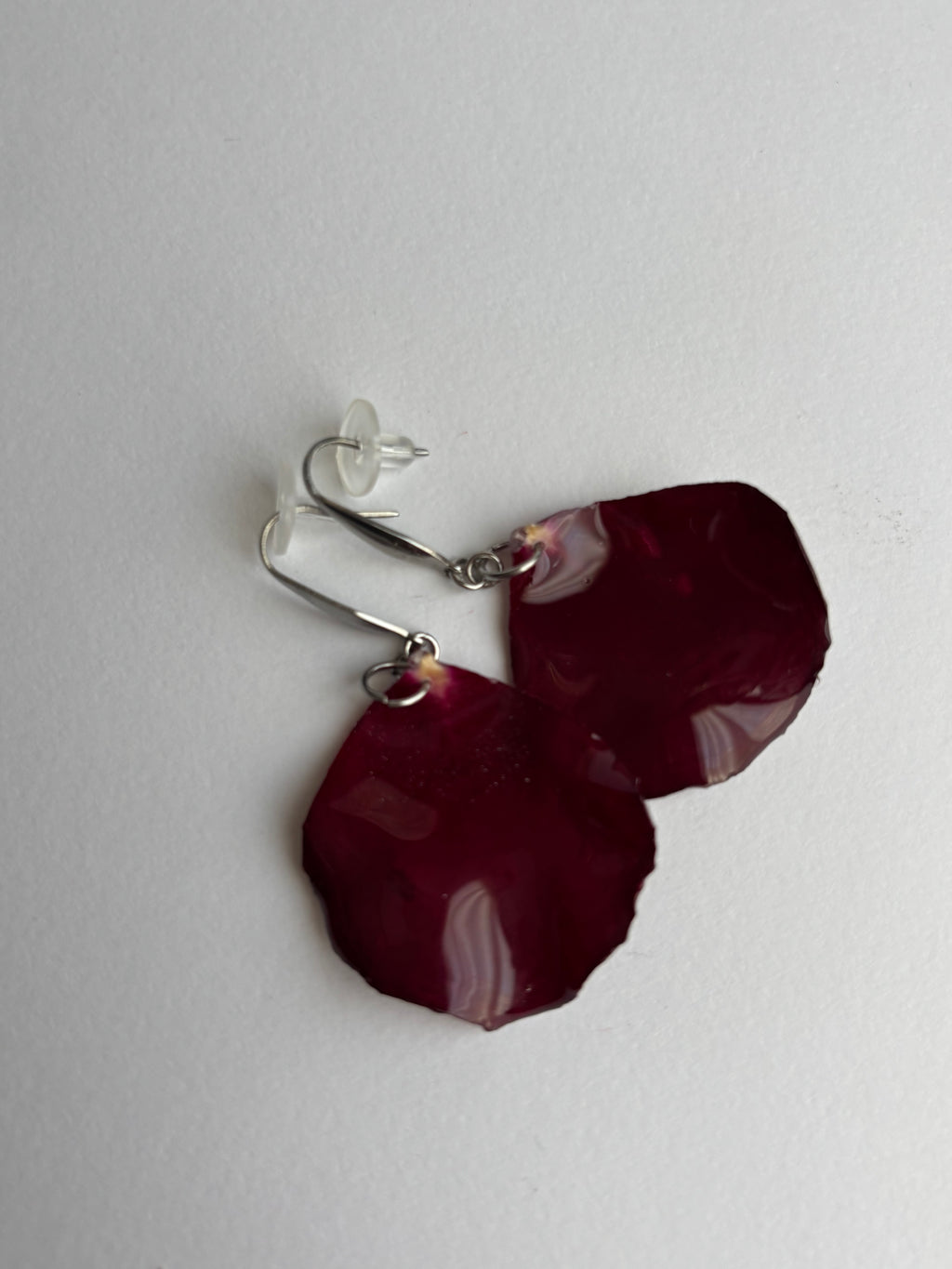 Pendientes Pétalo De Rosa Roja Natural