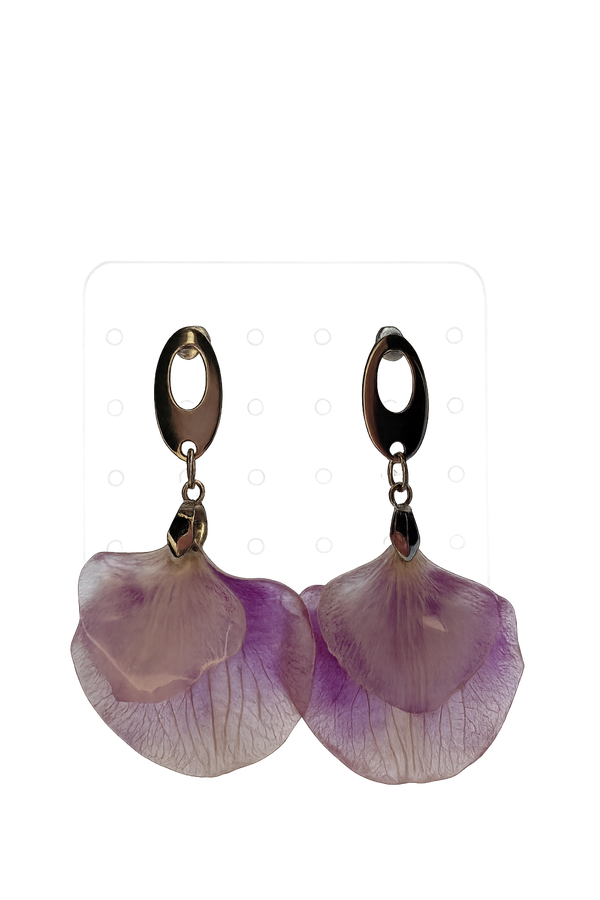 Pendientes Rosa Eterna - Pétalos naturales en resina