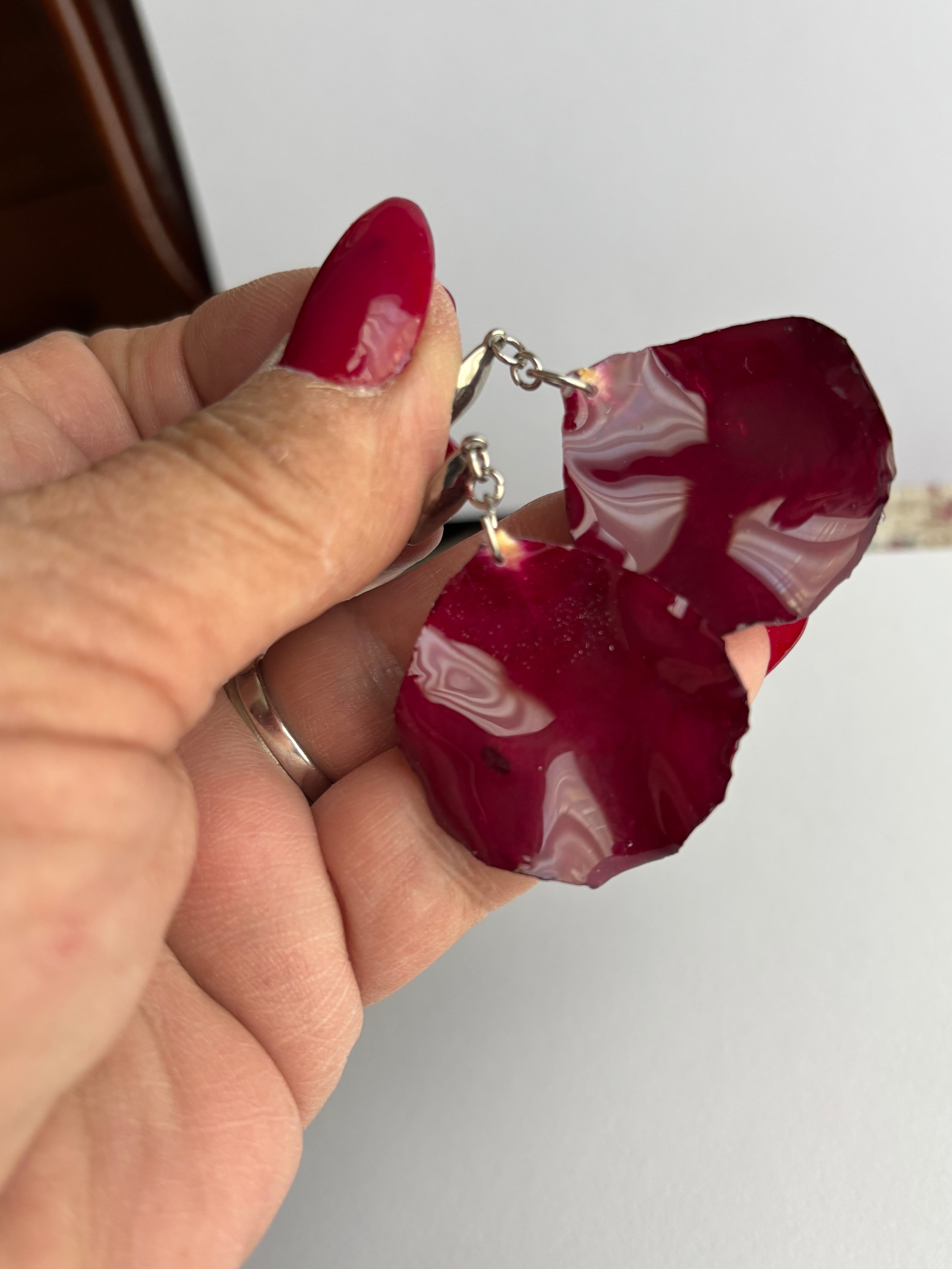 Pendientes Pétalo De Rosa Roja Natural