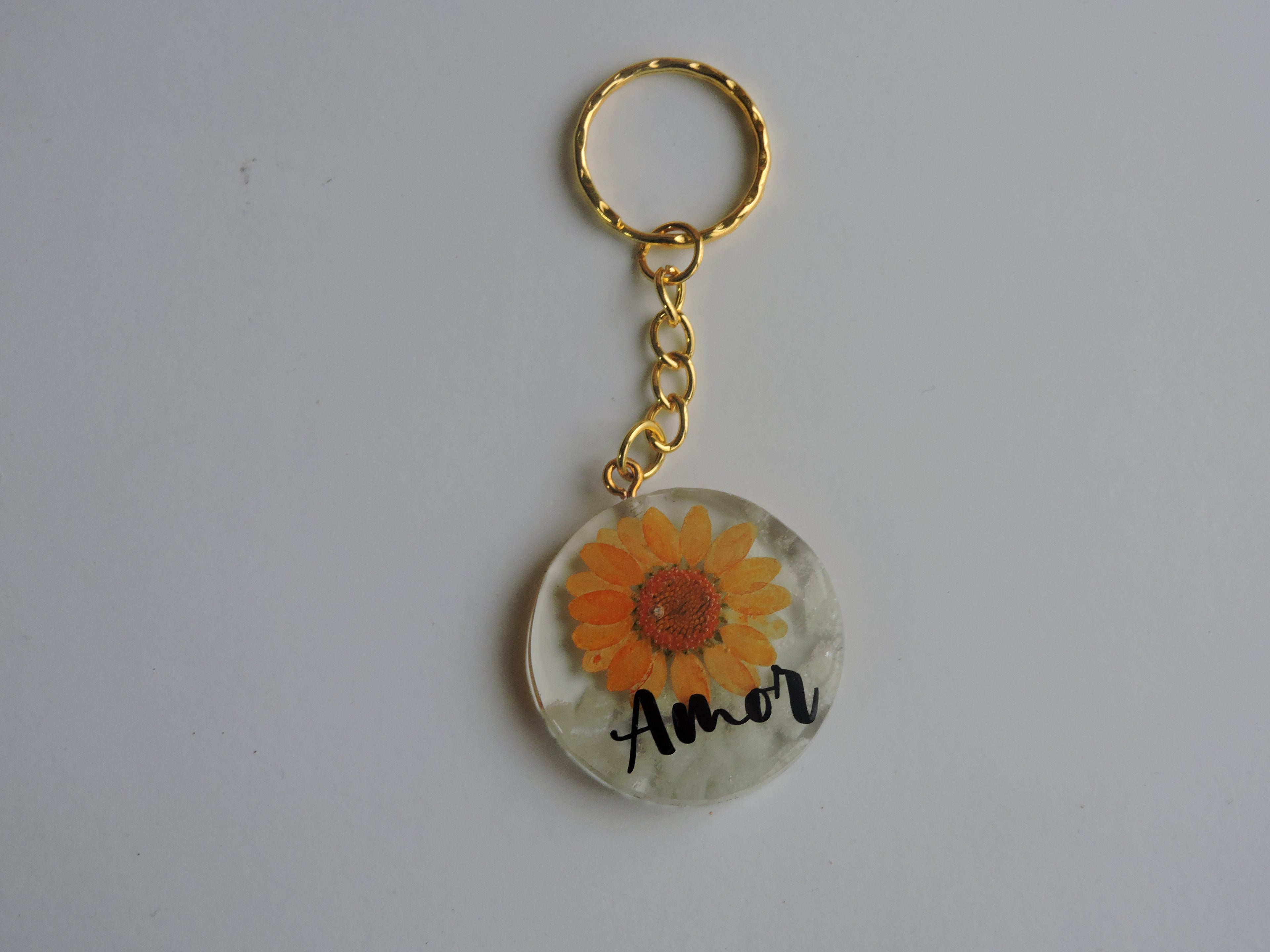 Llavero Floral Naranja y Amarillo