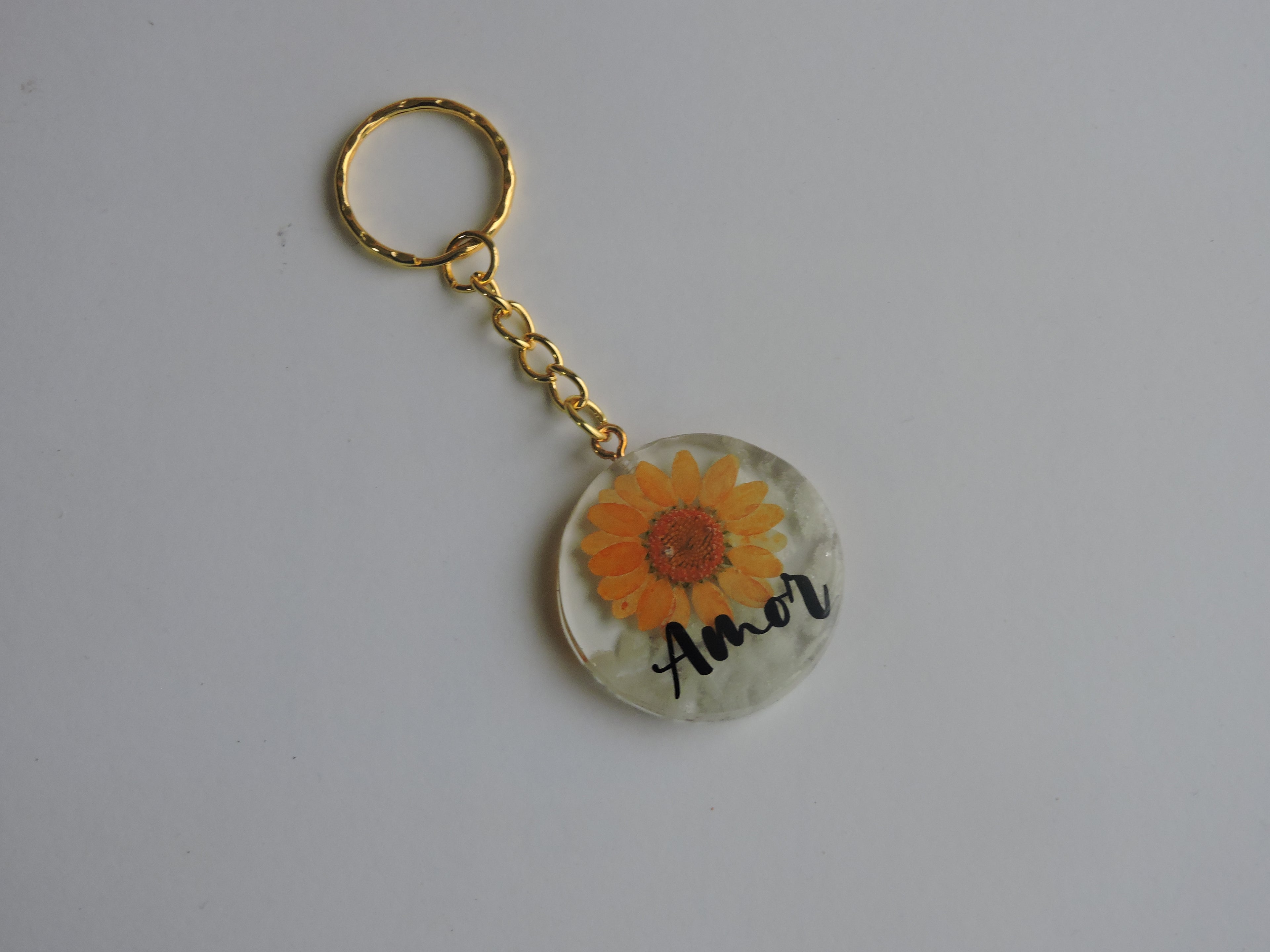 Llavero Floral Naranja y Amarillo
