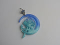 Pendientes Ángel Y Luna En Resina Azul