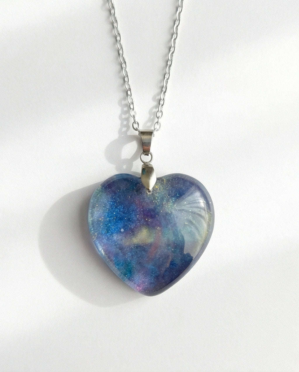 Colgante Corazon Galaxia En Resina