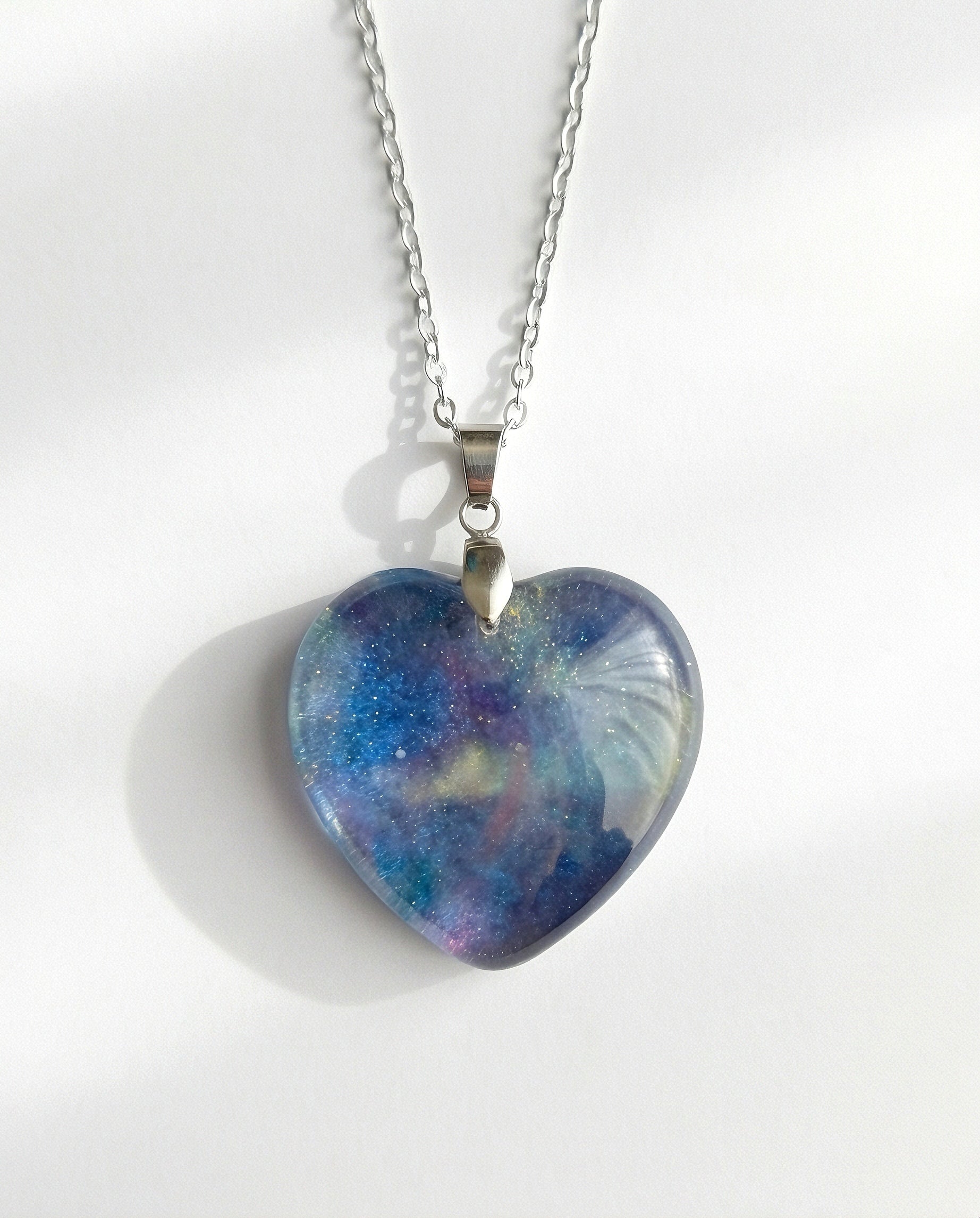 Colgante Corazon Galaxia En Resina