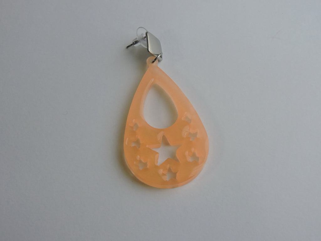 Pendientes En Resina Gota De Melocotón