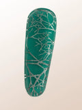 Pinza Verde Esmeralda con red plateada en Resina
