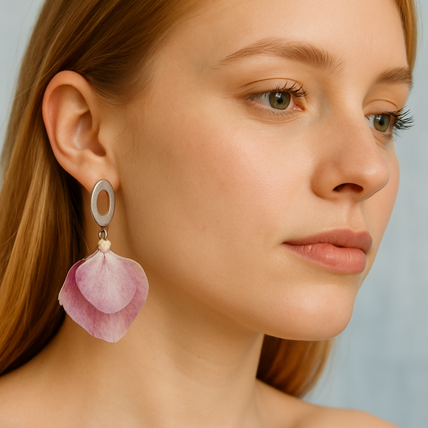Pendientes Rosa Eterna - Pétalos naturales en resina