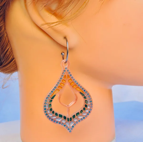 Pendientes 'Gota Mandala' de Resina Artesanal