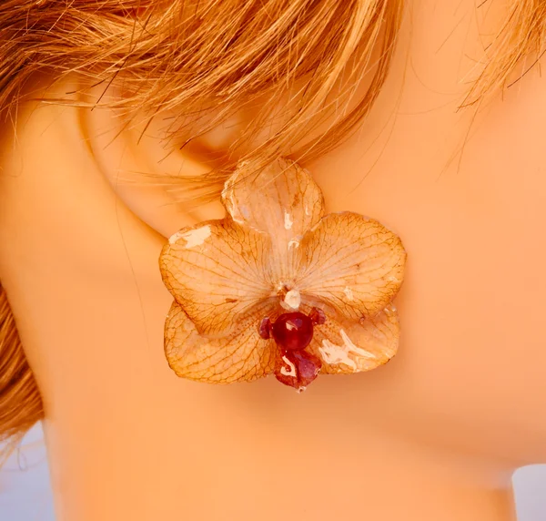 Pendientes "Flor de Orquídea con pétalo"