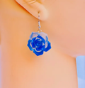 Pendientes Rosas azules de resina